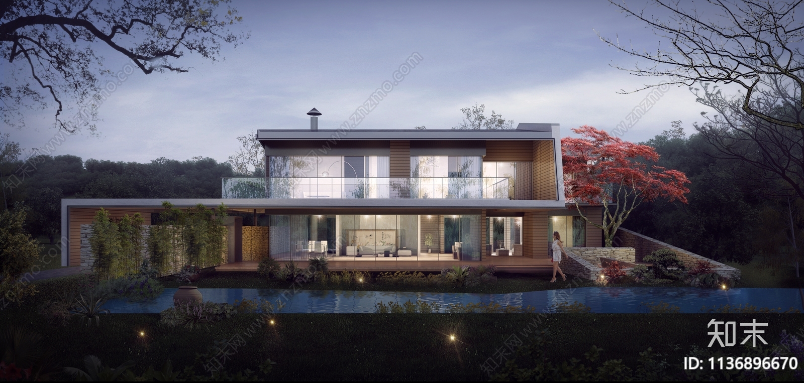 二层独栋别墅效果图施工图下载【ID:1136896670】