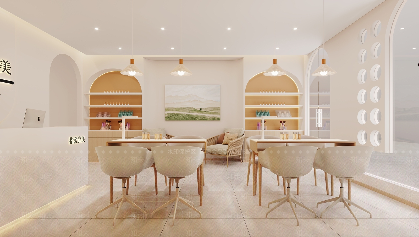 现代美甲店3D模型下载【ID:1136898408】