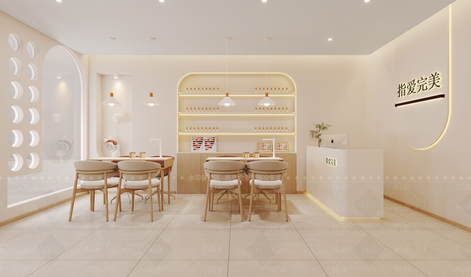 现代美甲店3D模型下载【ID:1136898408】