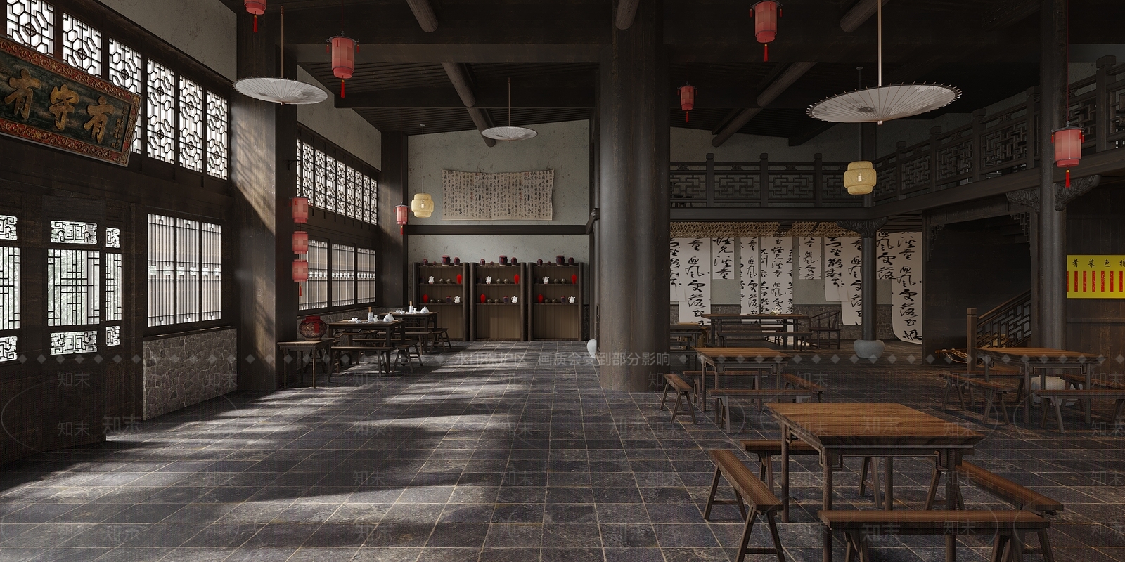 中式龙门客栈3D模型下载【ID:1136903665】