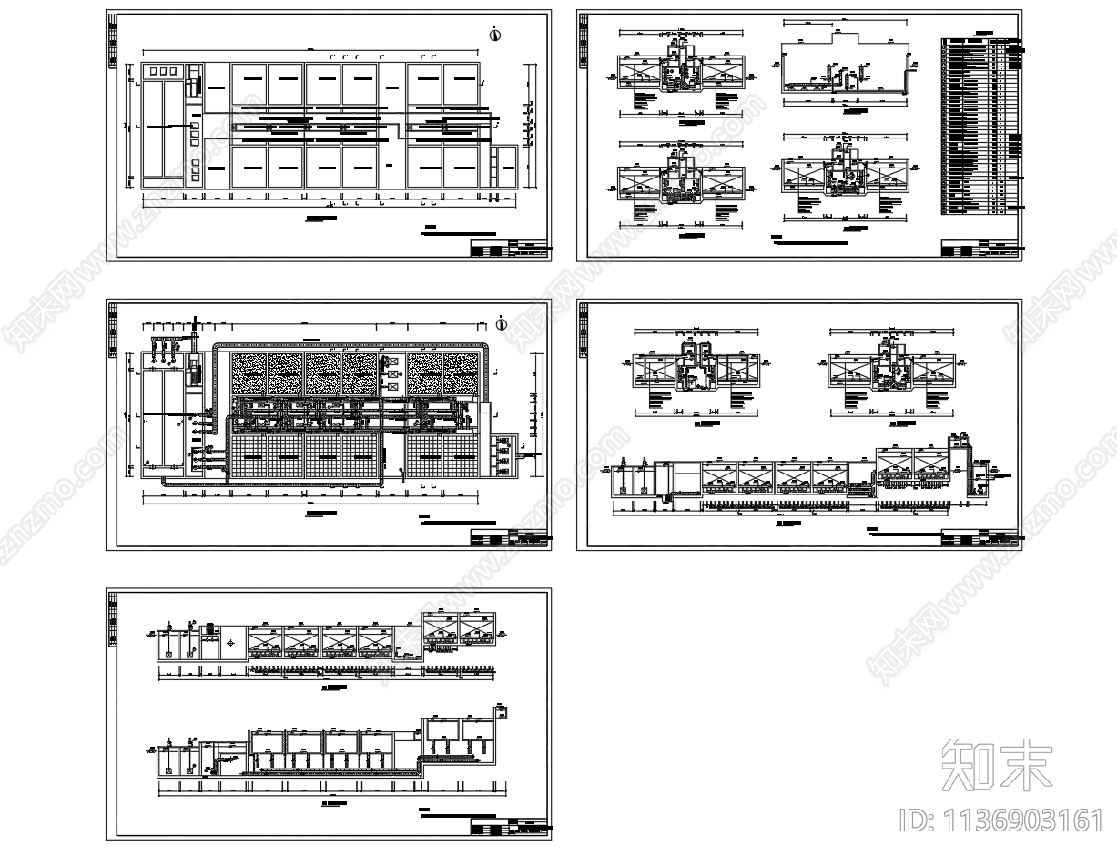 曝气生物滤池单体构筑物详图cad施工图下载【ID:1136903161】