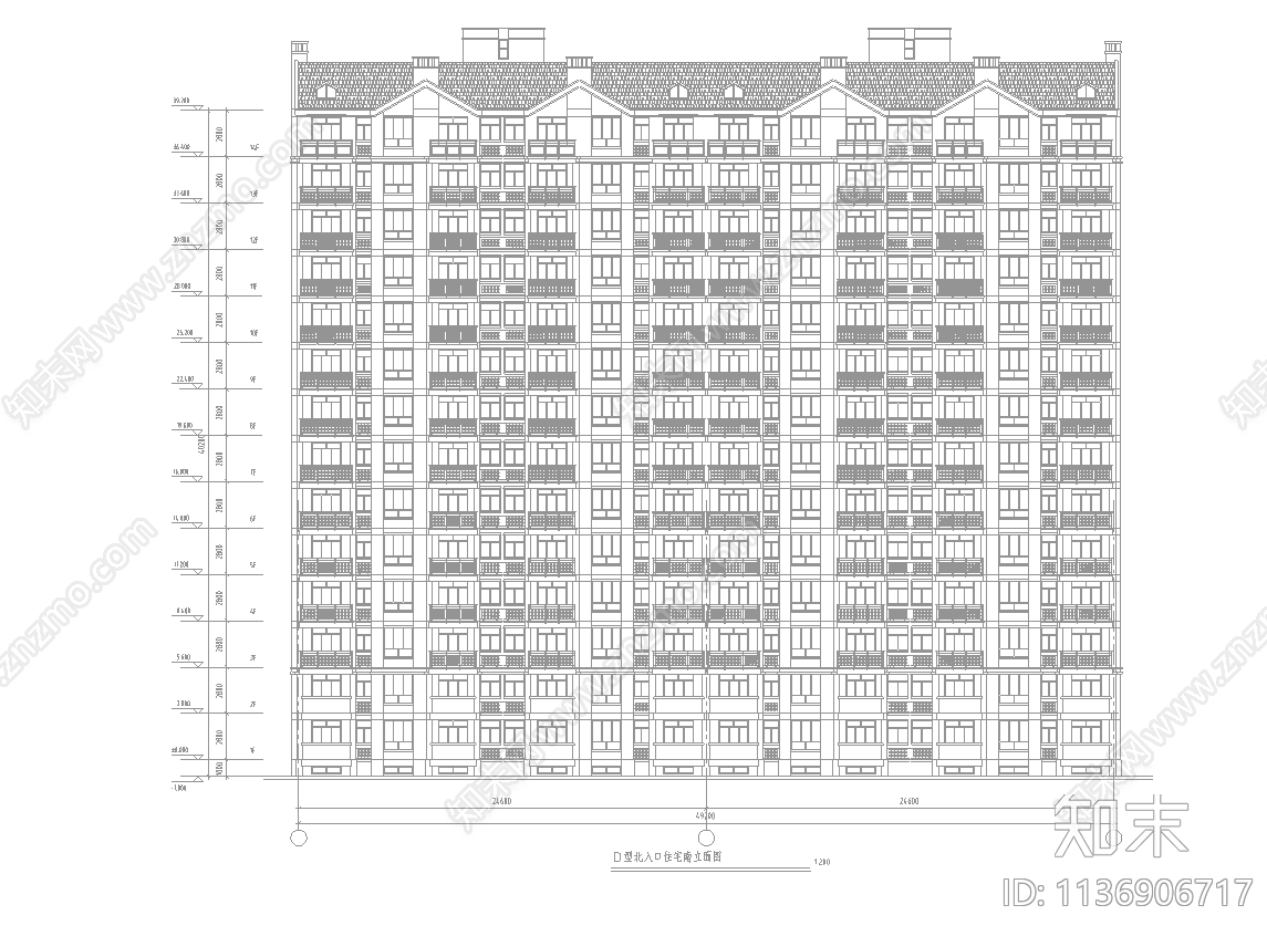 某高层住宅建筑施工图cad施工图下载【ID:1136906717】