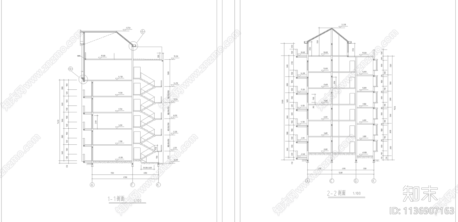 某小区住宅建筑cad施工图下载【ID:1136907163】