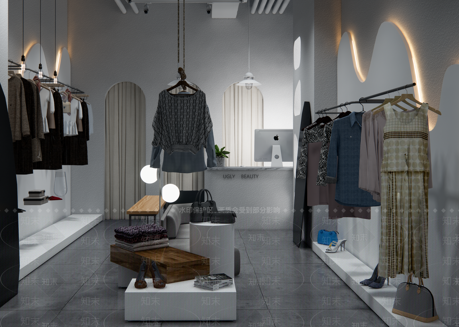现代服装店SU模型下载【ID:1136907299】