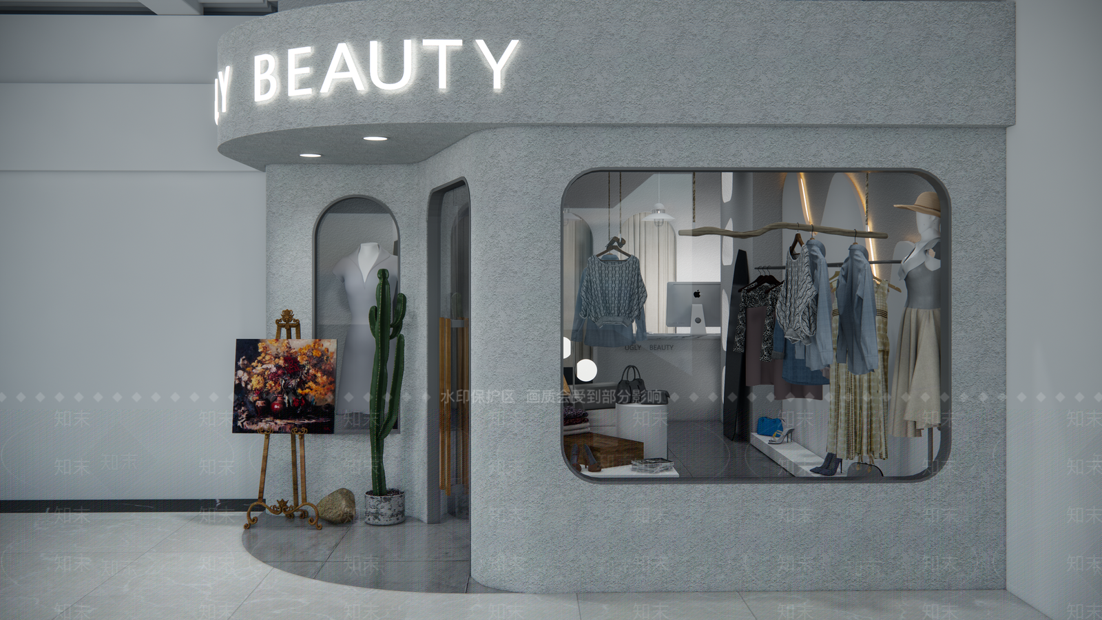 现代服装店SU模型下载【ID:1136907299】