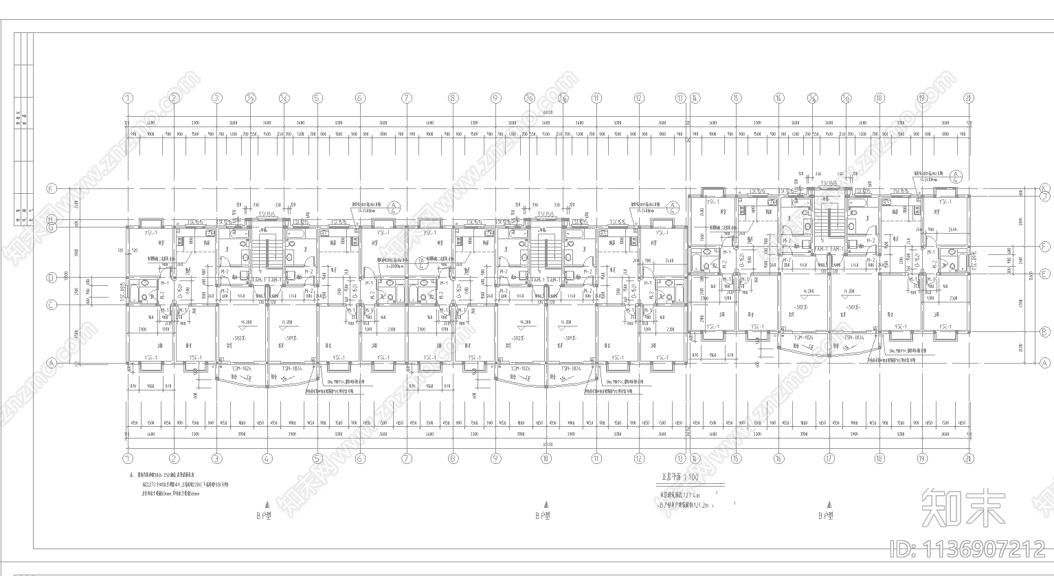 某小区住宅建筑cad施工图下载【ID:1136907212】