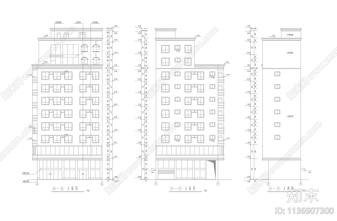 住宅建筑cad施工图下载【ID:1136907300】