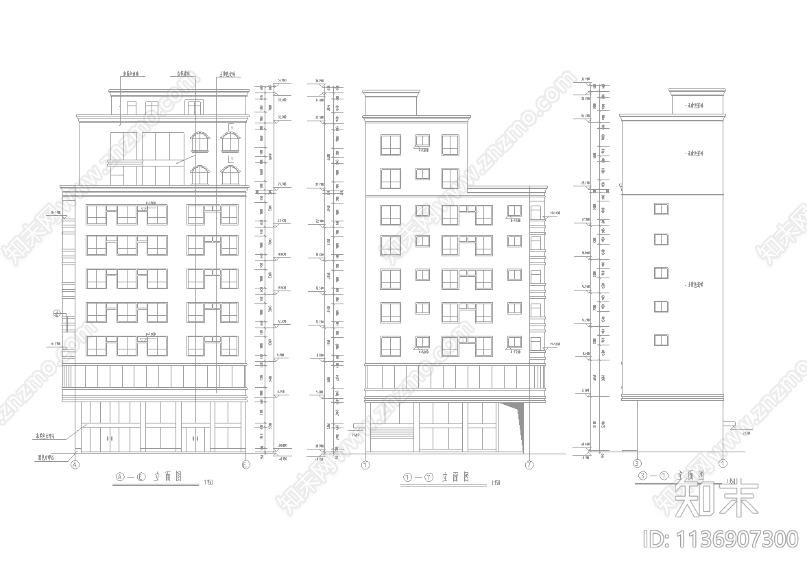 住宅建筑cad施工图下载【ID:1136907300】