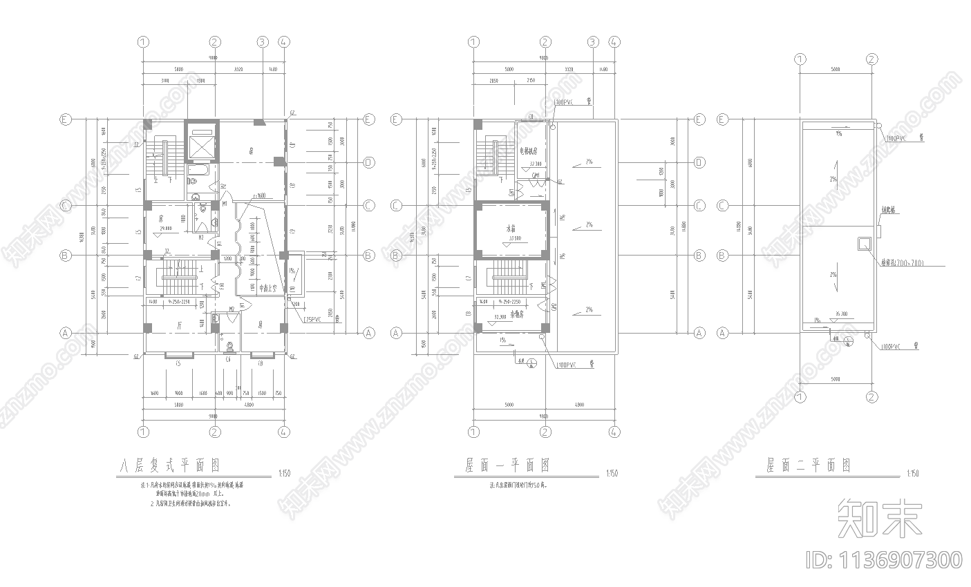 住宅建筑cad施工图下载【ID:1136907300】