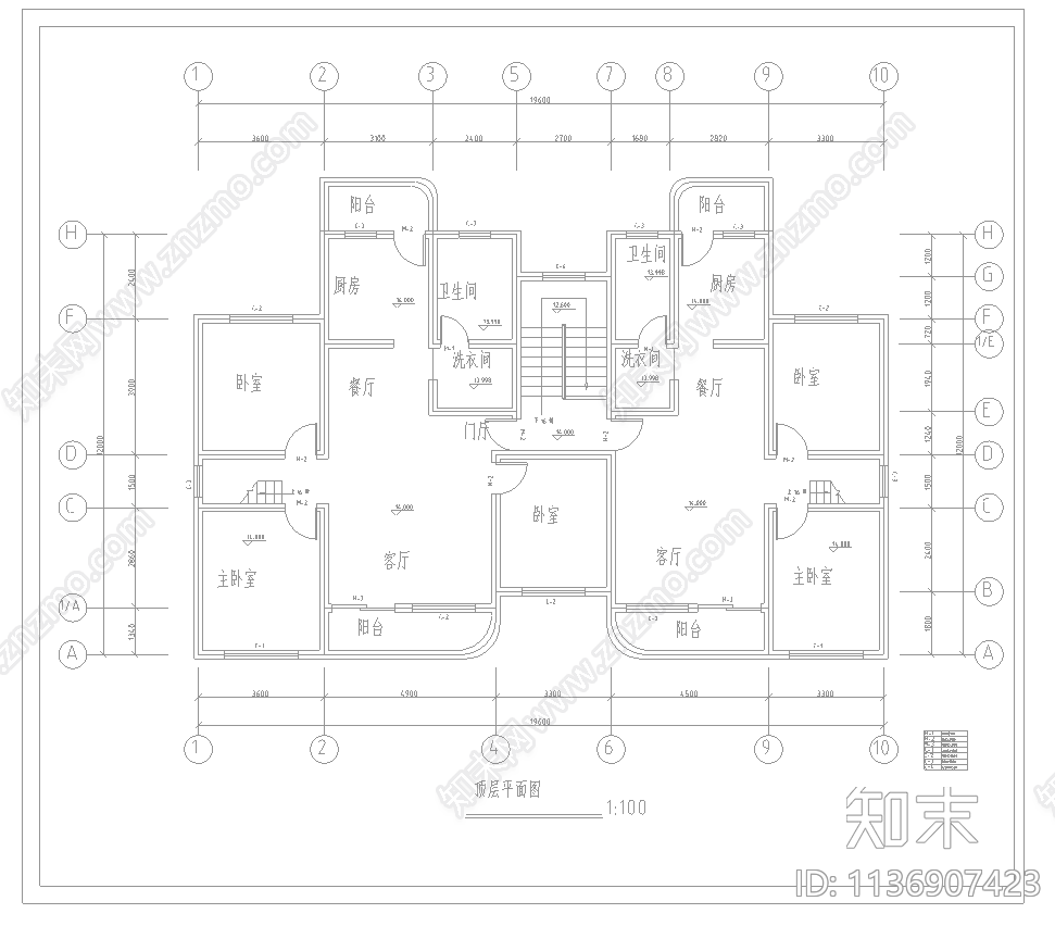 住宅建筑cad施工图下载【ID:1136907423】