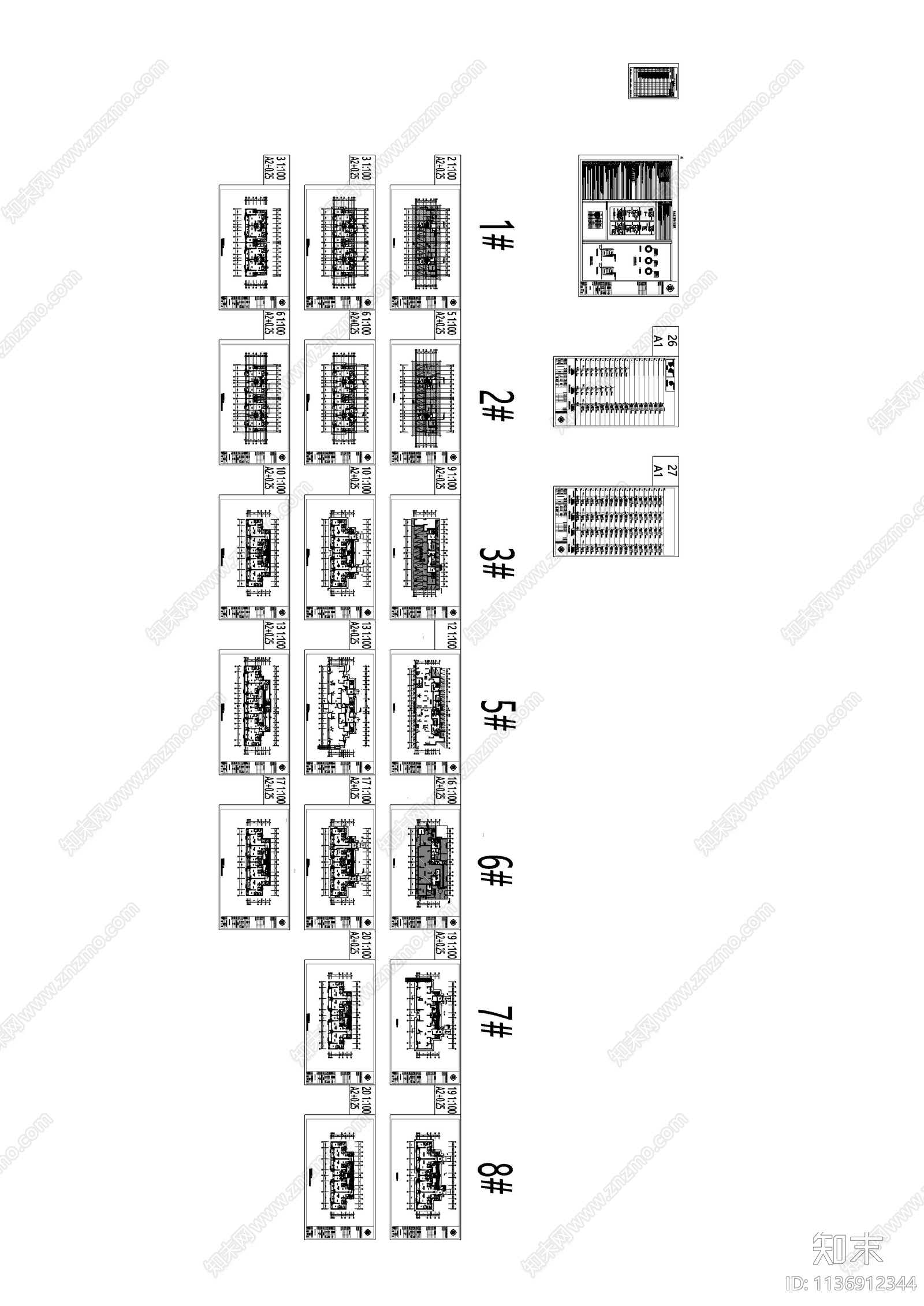 某小区红线外和户型给水cad施工图下载【ID:1136912344】