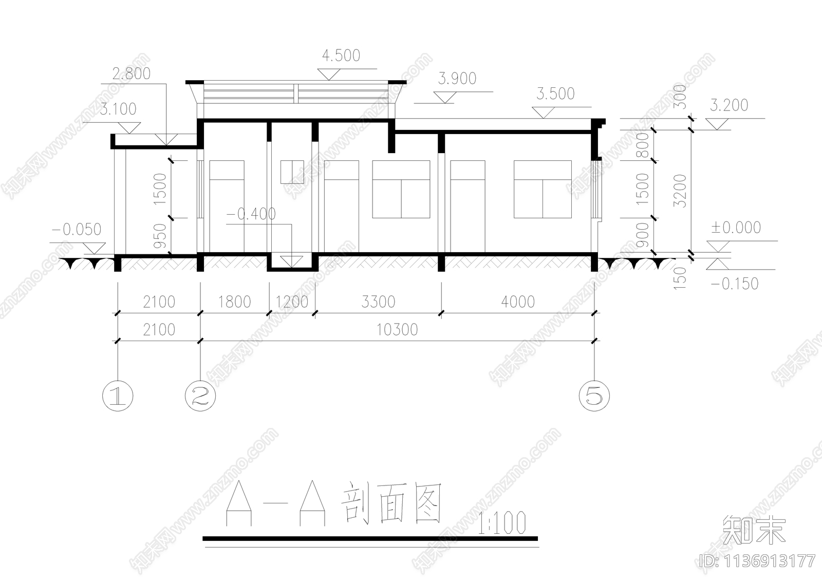 厂区大门值班室建筑cad施工图下载【ID:1136913177】