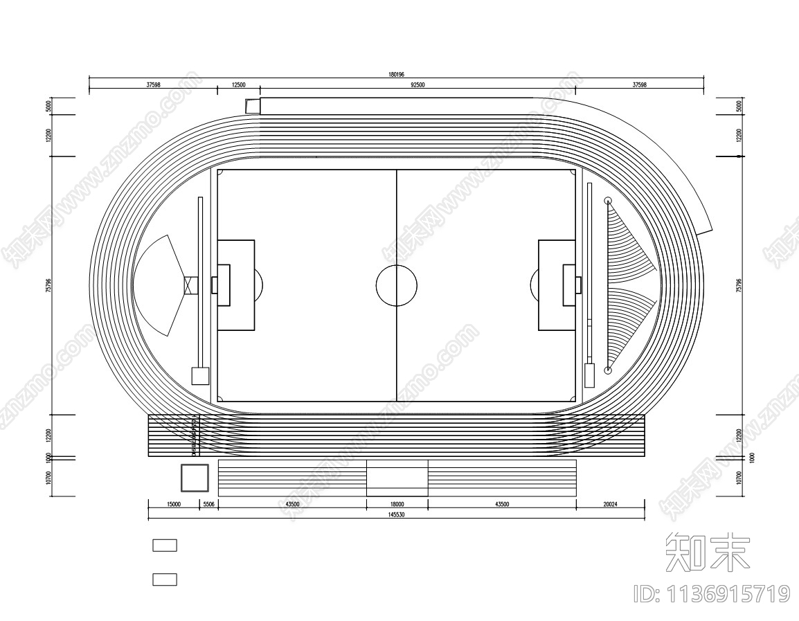 3套400米标准跑道运动场施工图下载【ID:1136915719】