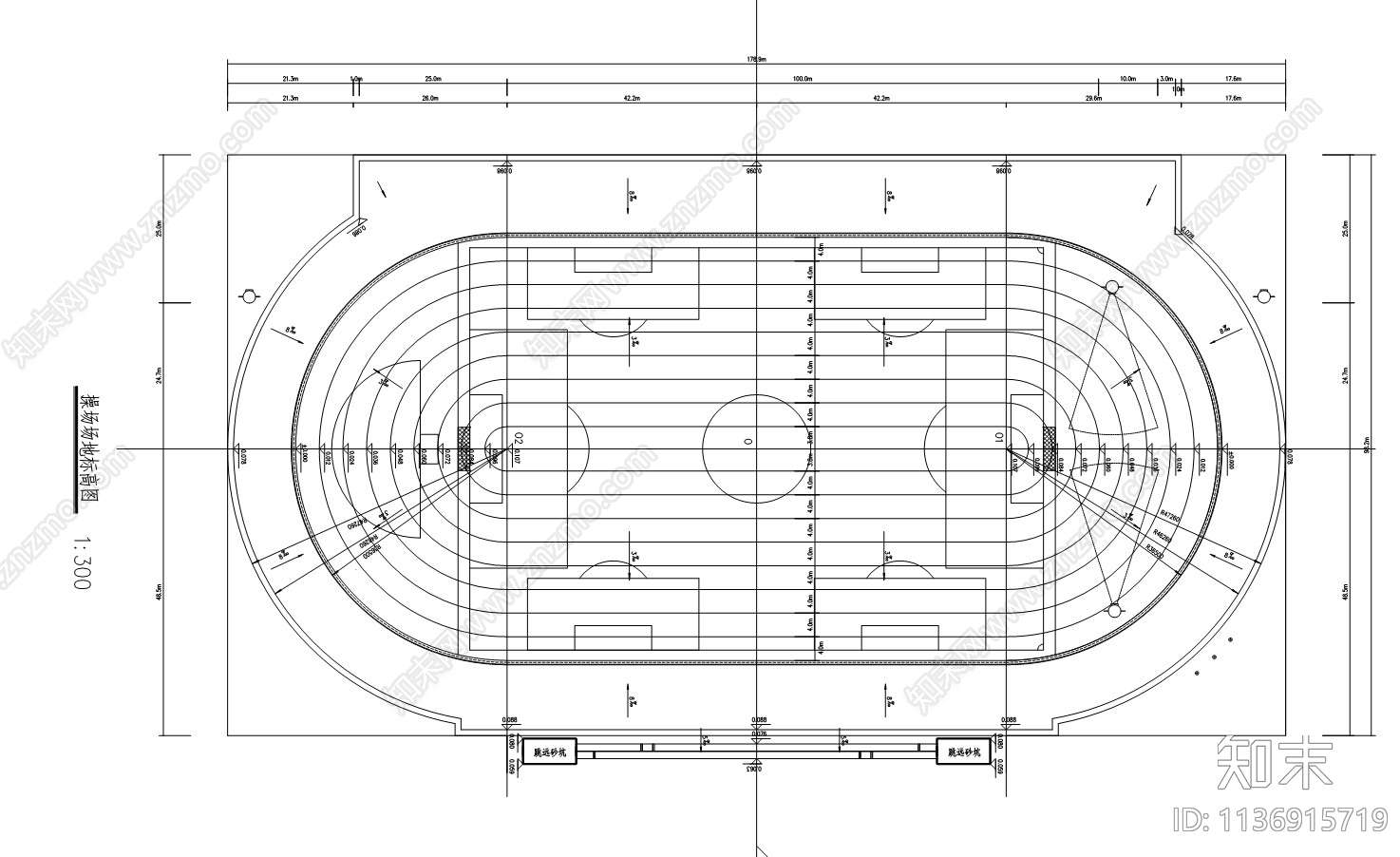 3套400米标准跑道运动场施工图下载【ID:1136915719】