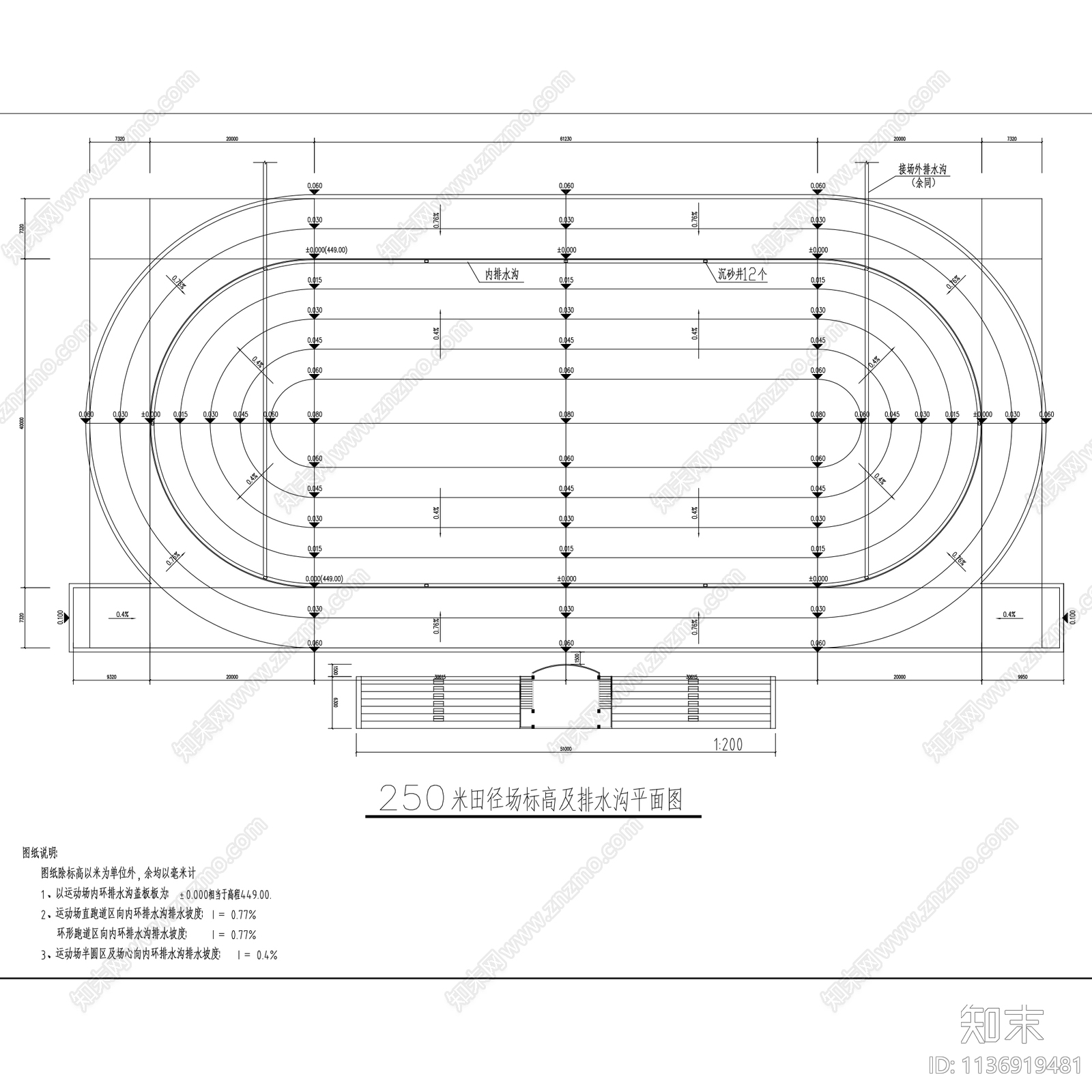 校园环形塑胶跑道运动场10套施工图下载【ID:1136919481】