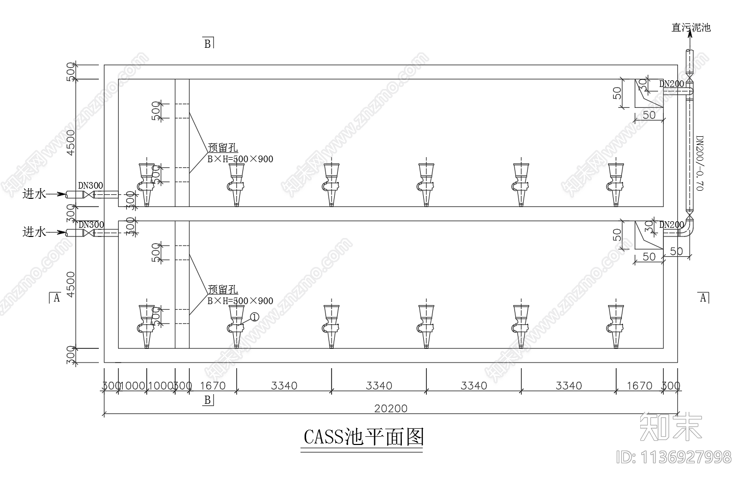 CASS池三视图cad施工图下载【ID:1136927998】