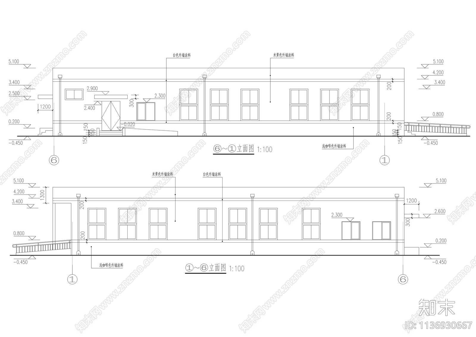 某中学生餐厅建筑cad施工图下载【ID:1136930667】