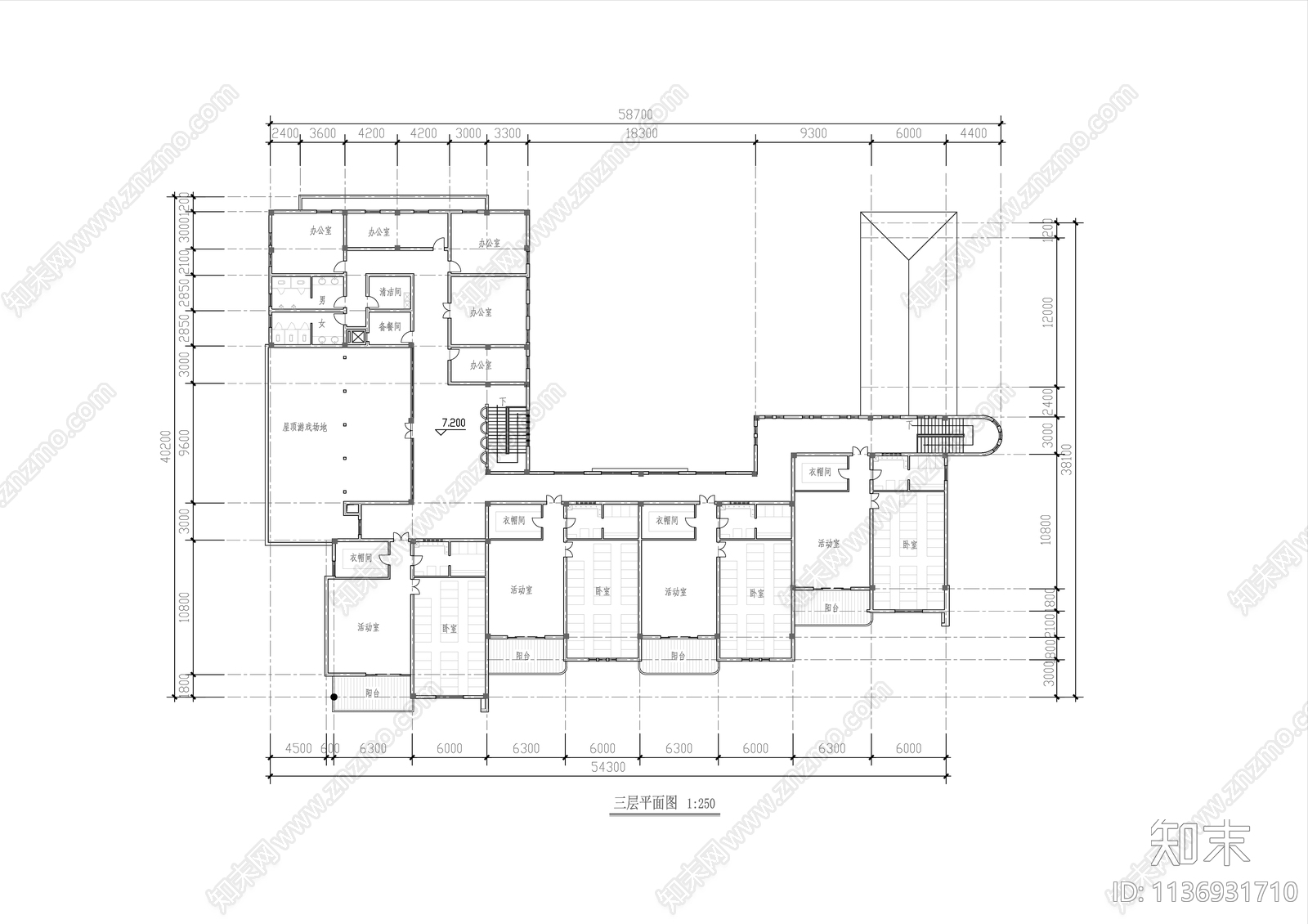幼儿园建筑cad施工图下载【ID:1136931710】