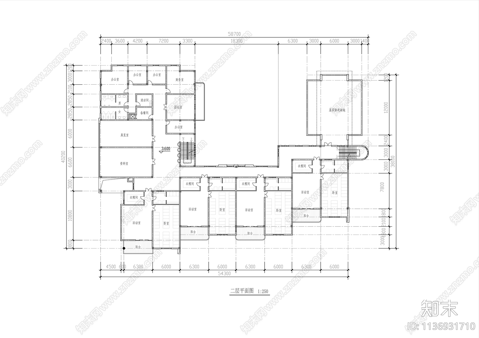 幼儿园建筑cad施工图下载【ID:1136931710】