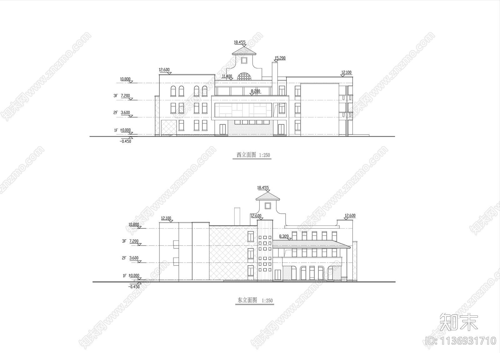 幼儿园建筑cad施工图下载【ID:1136931710】