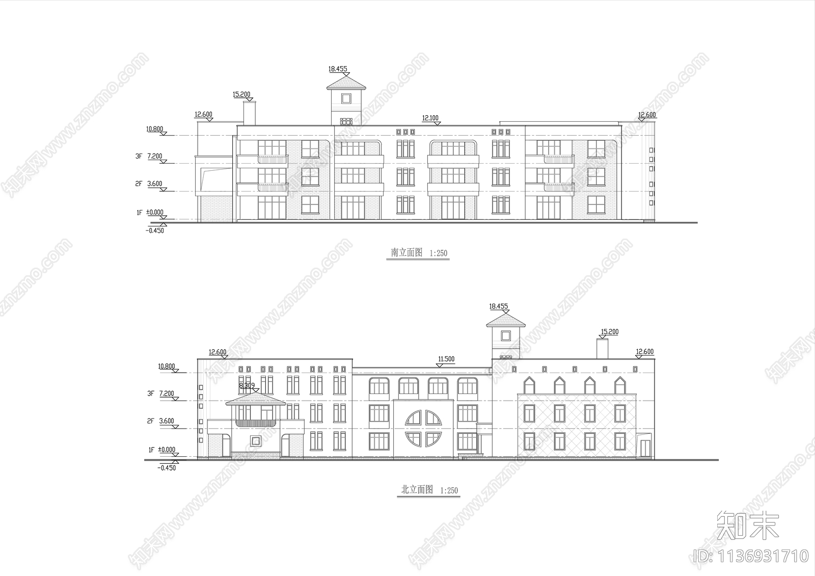 幼儿园建筑cad施工图下载【ID:1136931710】