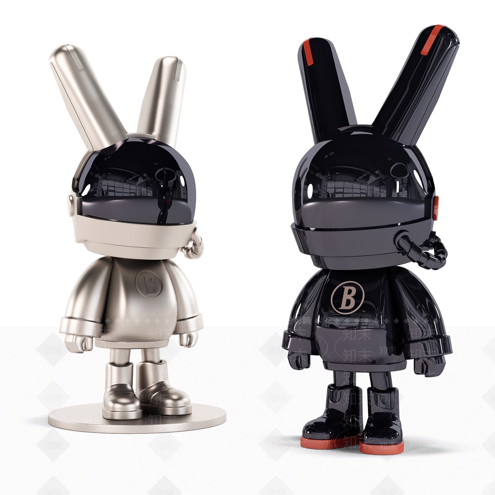 现代月光太空兔雕塑装置SU模型下载【ID:1136931811】