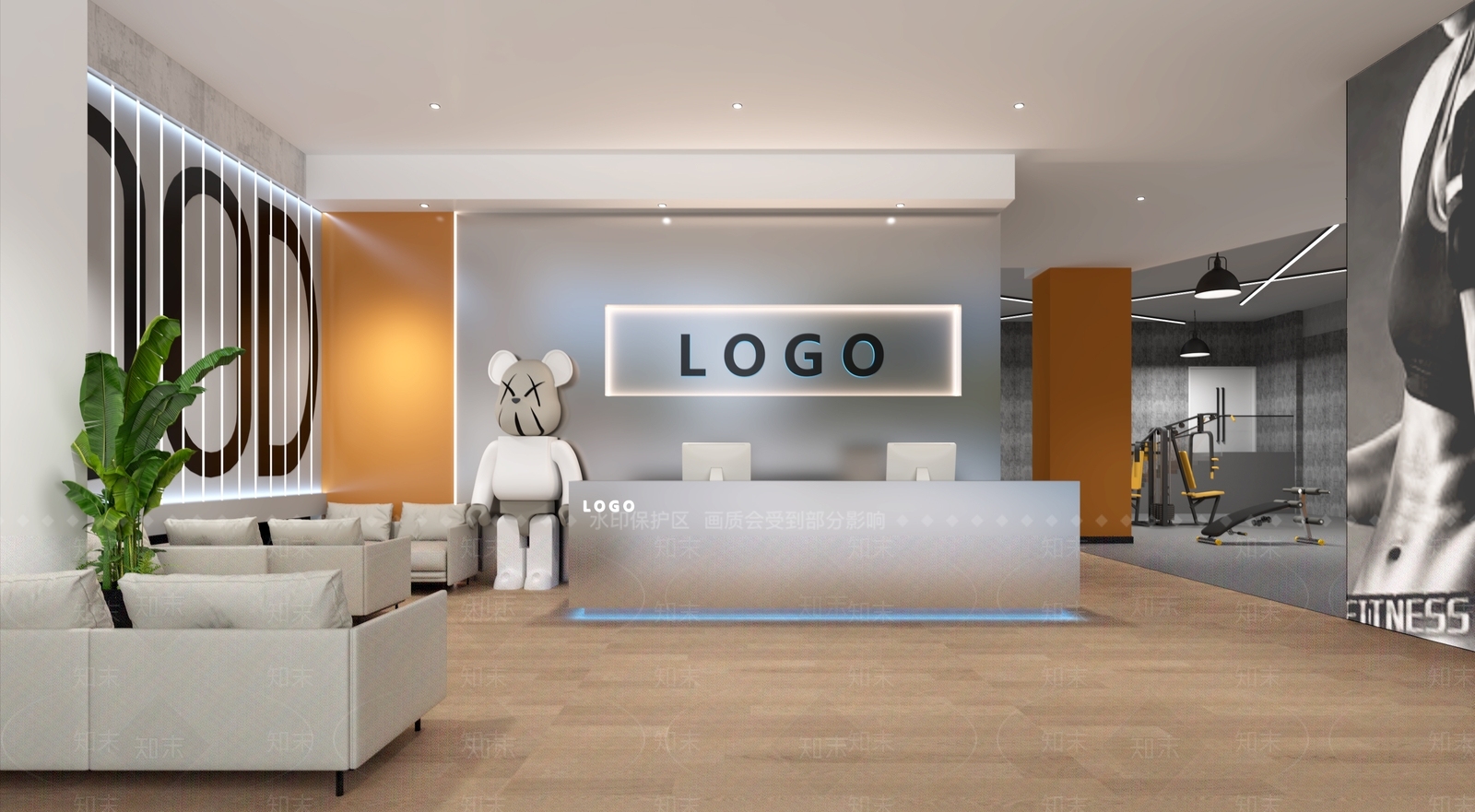 工业风健身房3D模型下载【ID:1136932218】
