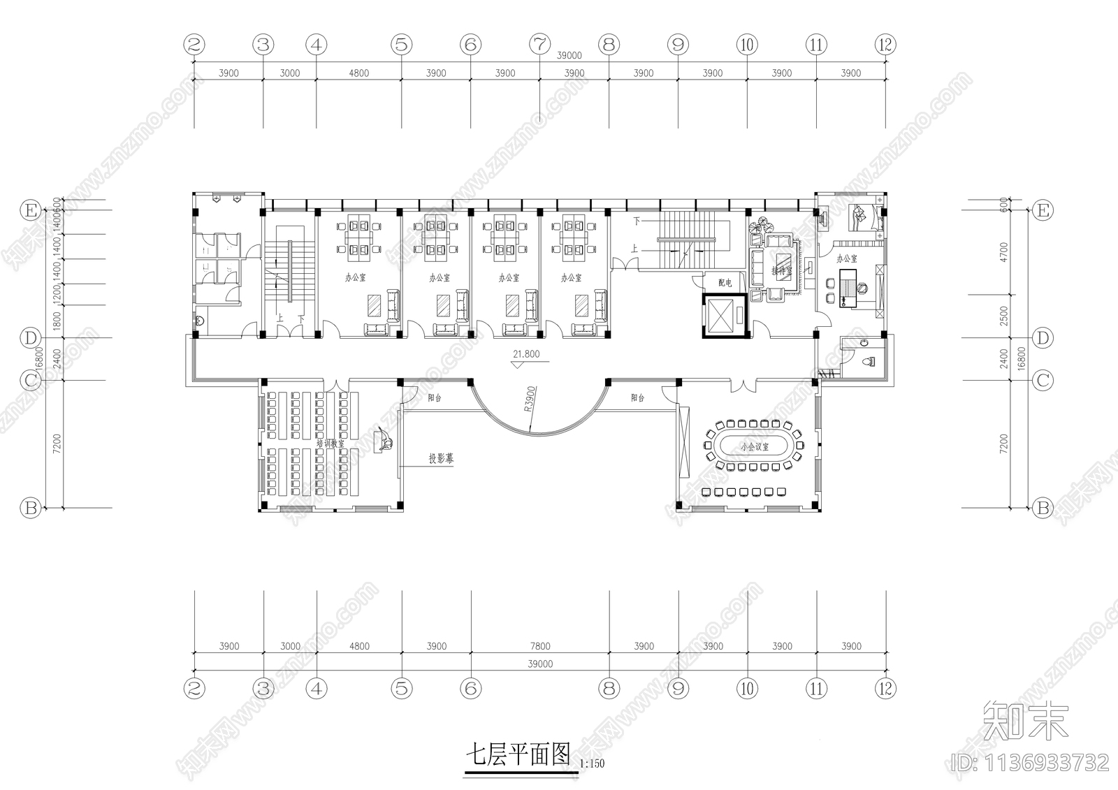 社保办公楼全套装修cad施工图下载【ID:1136933732】