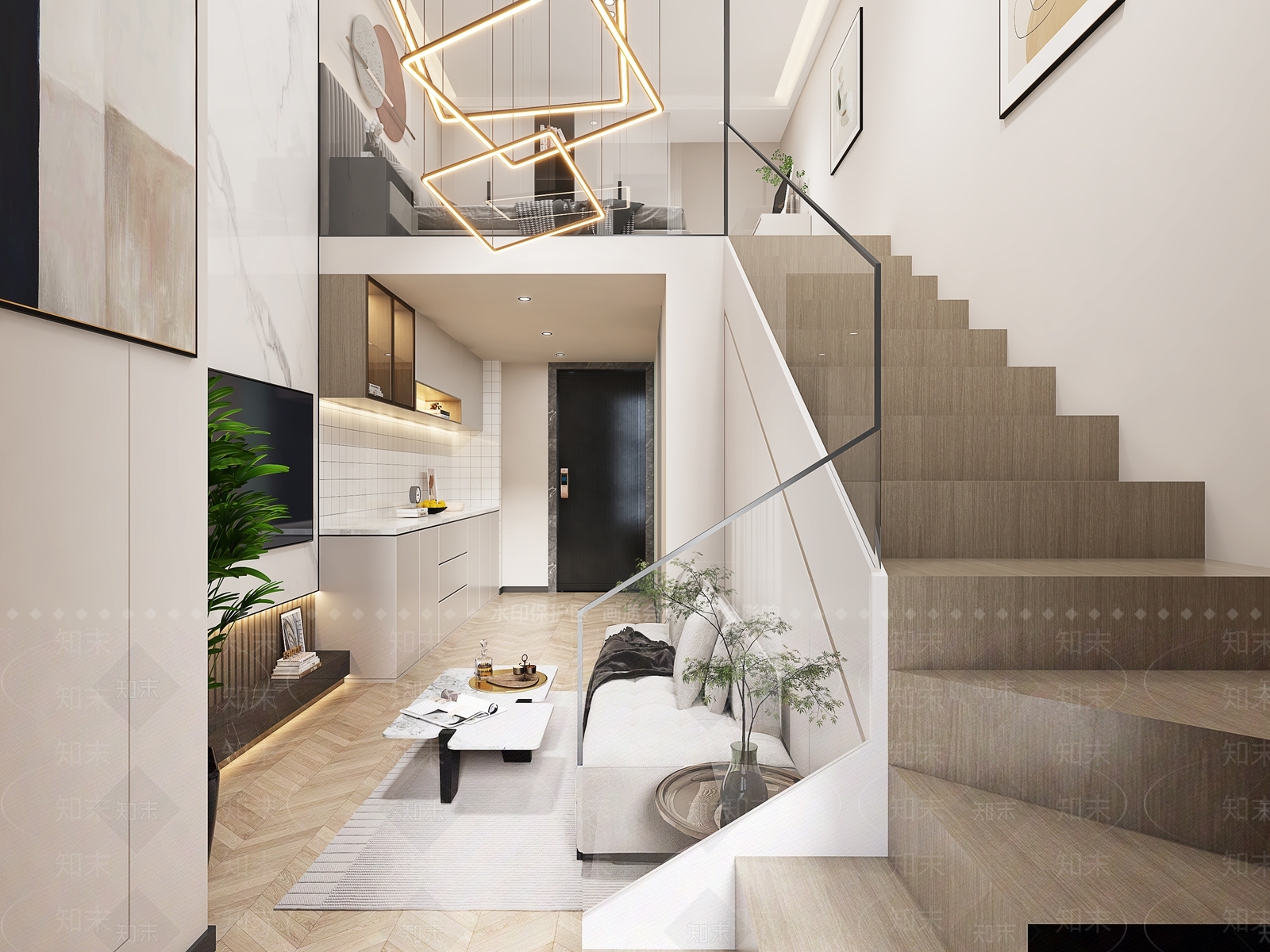现代单身公寓3D模型下载【ID:1137174531】