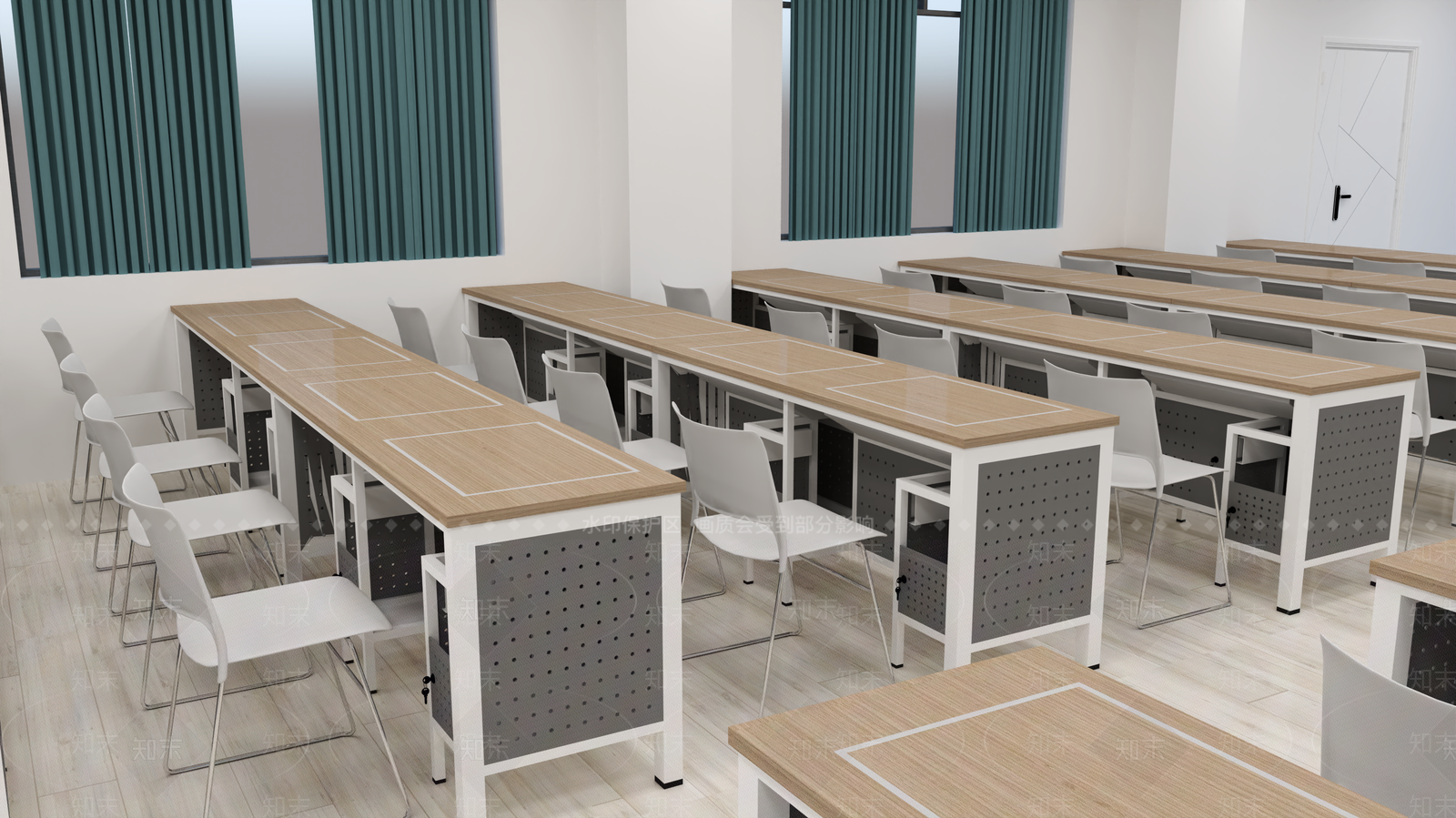 现代学校教室SU模型下载【ID:1136935407】