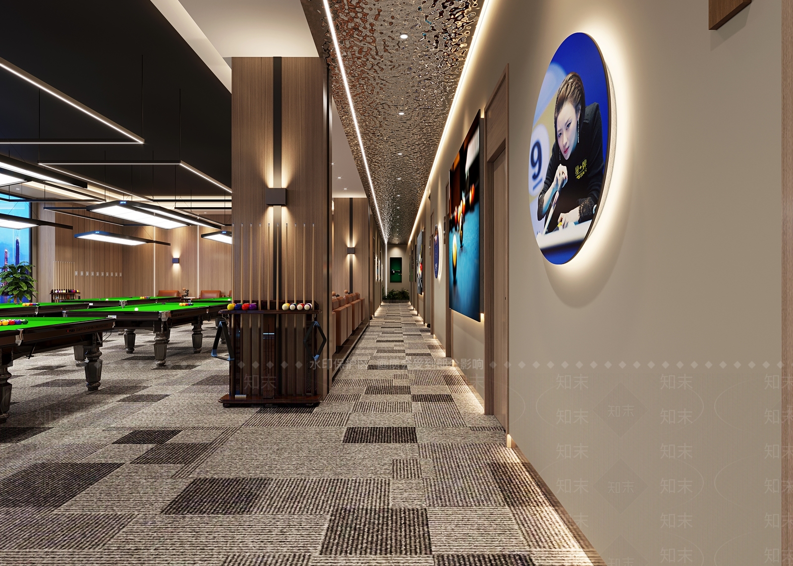 现代台球室3D模型下载【ID:1136951935】