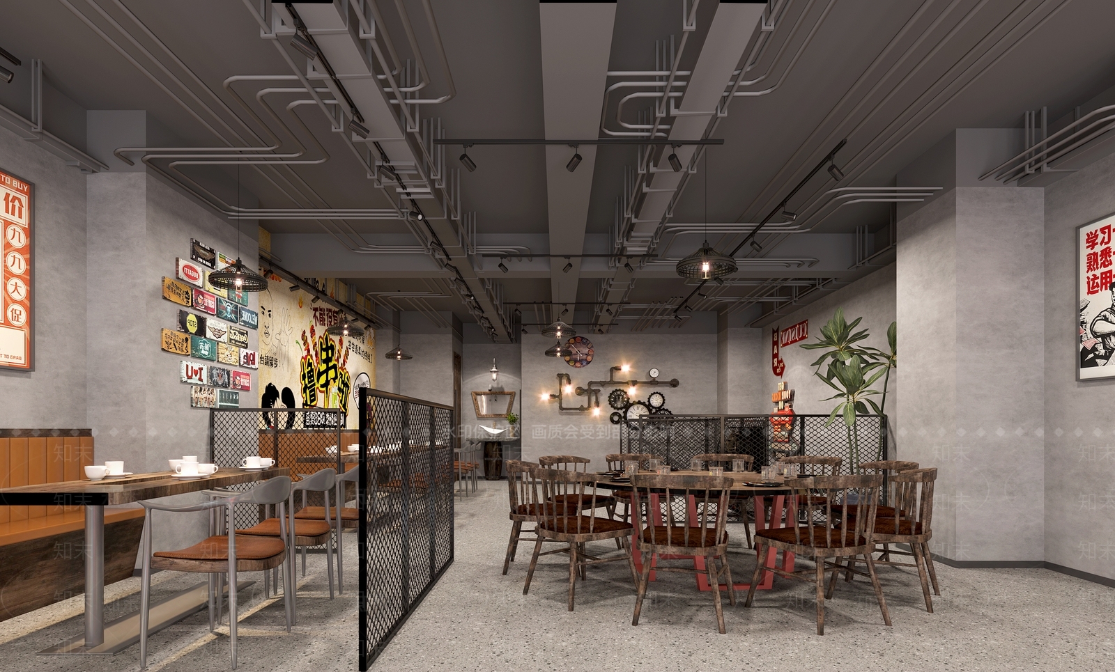工业风烧烤店3D模型下载【ID:1136953363】