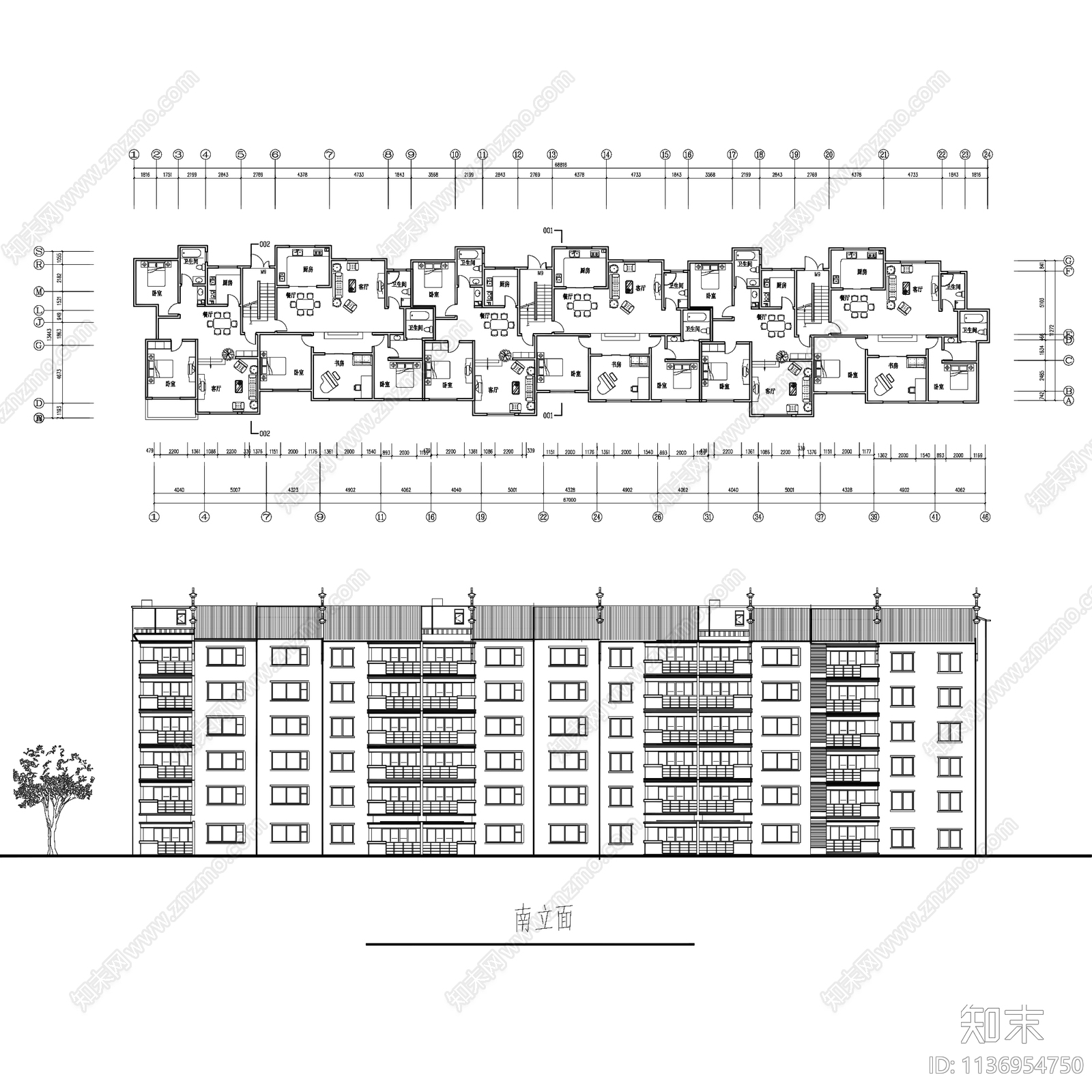 徽派风格建筑23套施工图下载【ID:1136954750】