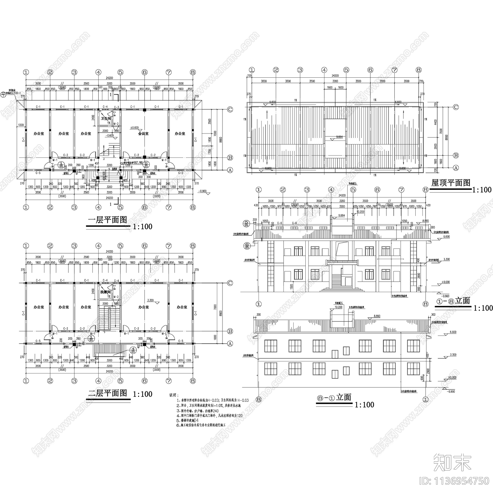 徽派风格建筑23套施工图下载【ID:1136954750】