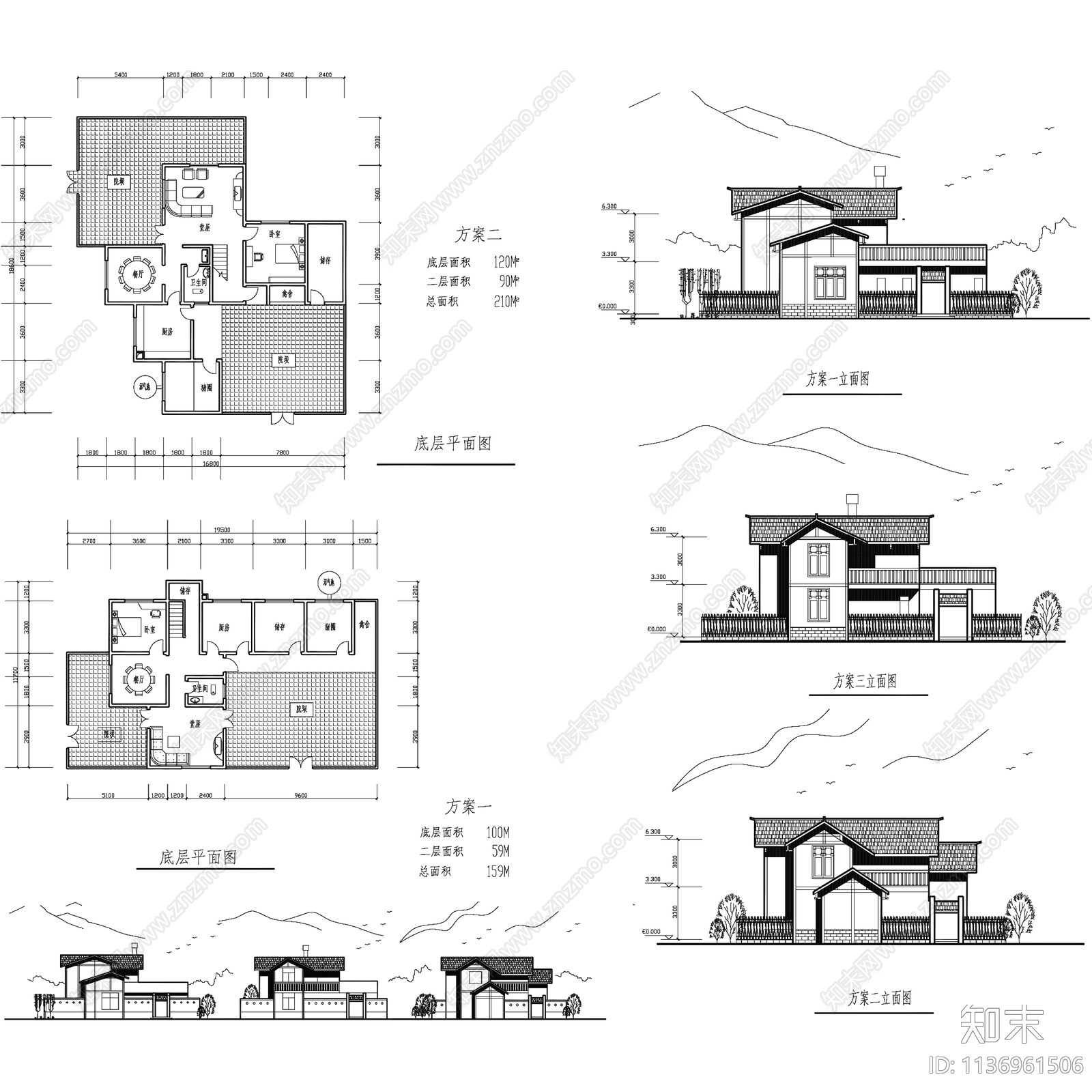 中式古建各民族地域民居建筑60套cad施工图下载【ID:1136961506】