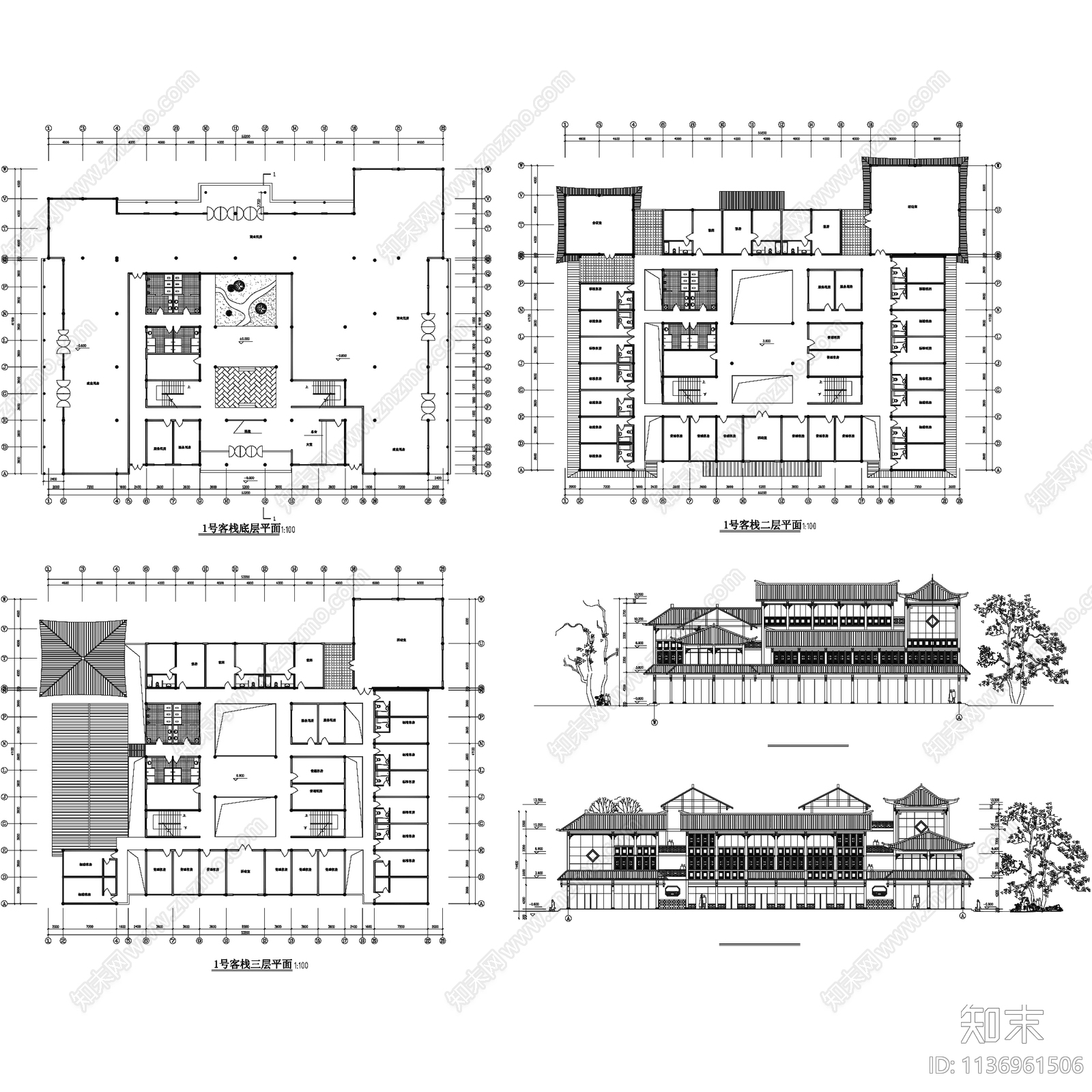 中式古建各民族地域民居建筑60套cad施工图下载【ID:1136961506】