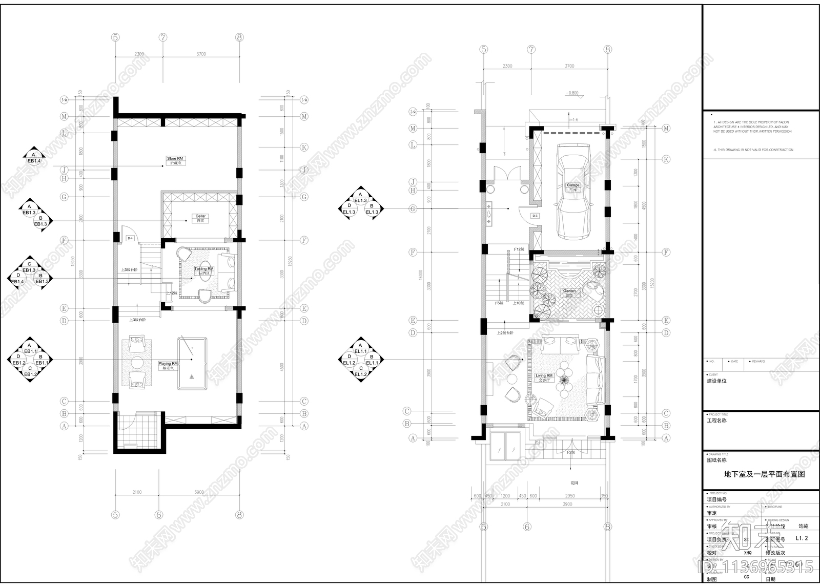新古典5层别墅cad施工图下载【ID:1136965315】
