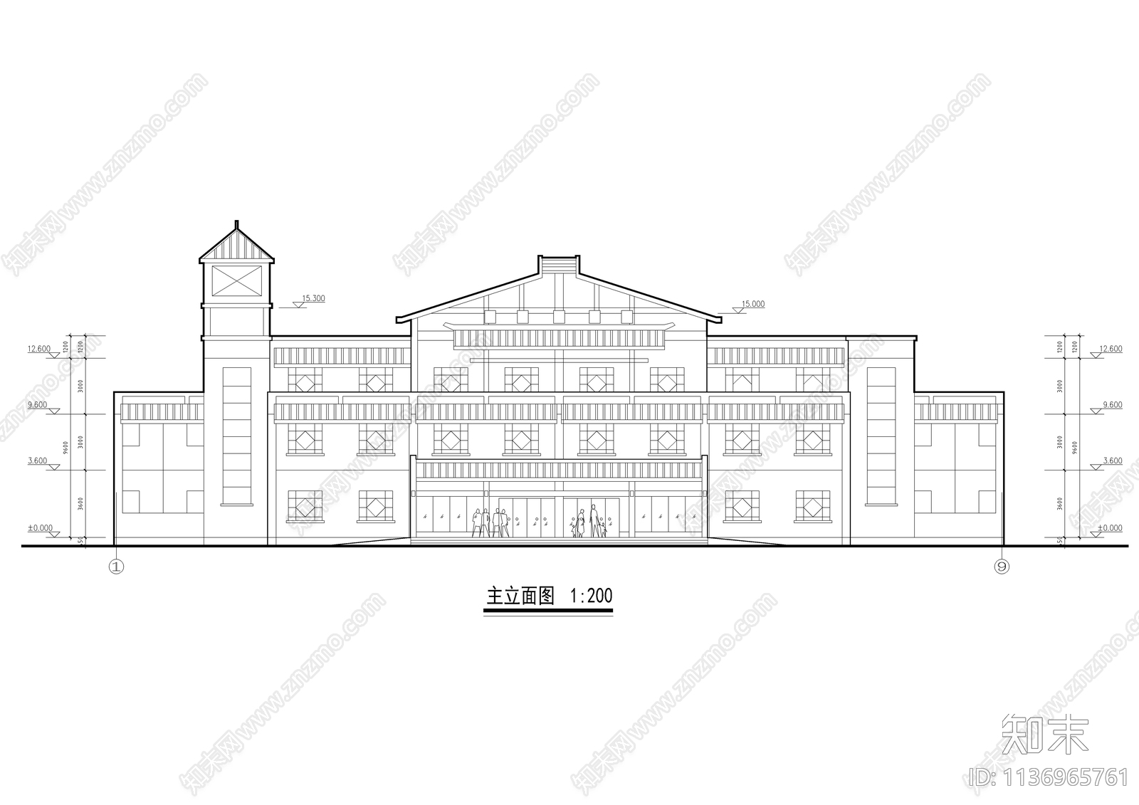 三层小型汽车站建筑施工图下载【ID:1136965761】