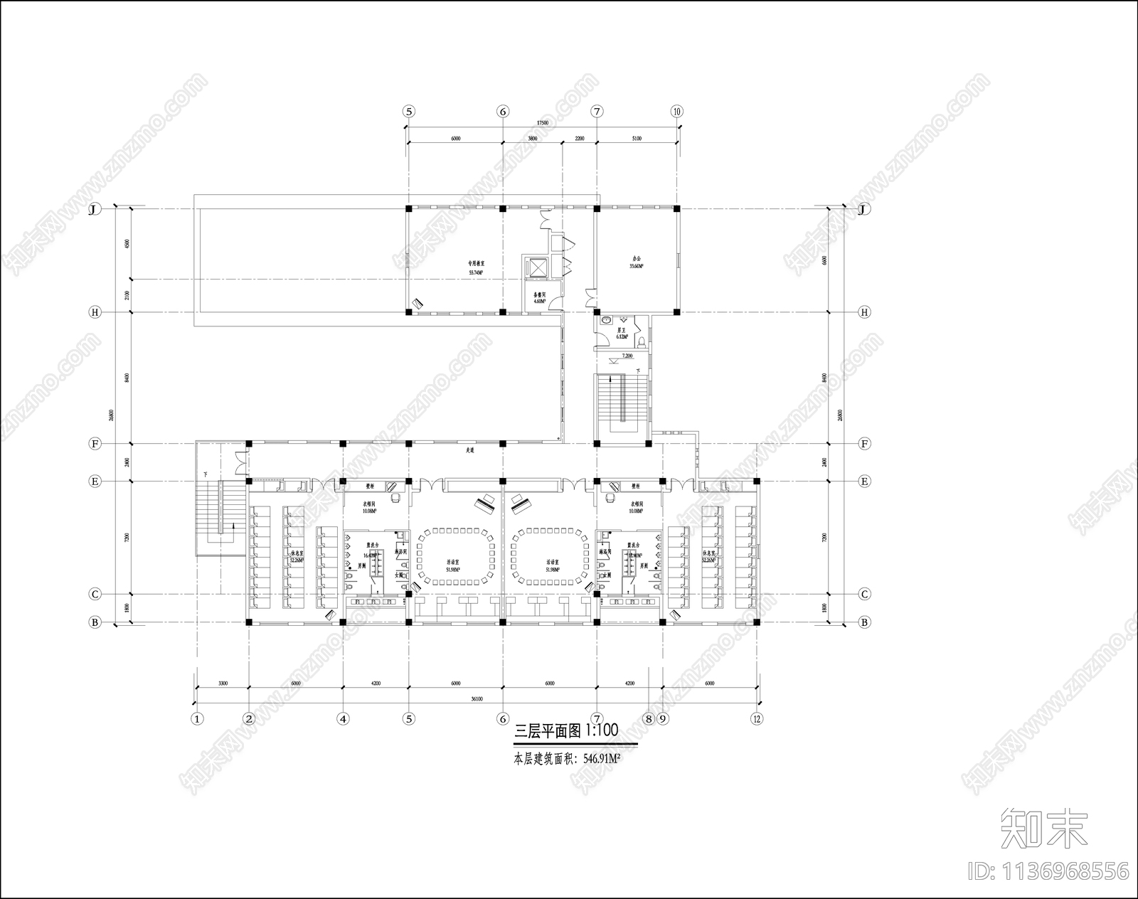 幼儿园建筑cad施工图下载【ID:1136968556】