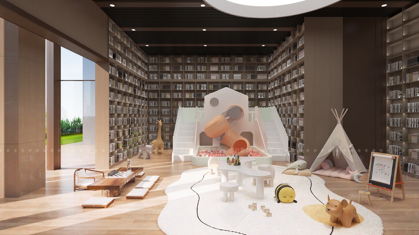 现代图书馆儿童区3D模型下载【ID:1136976885】