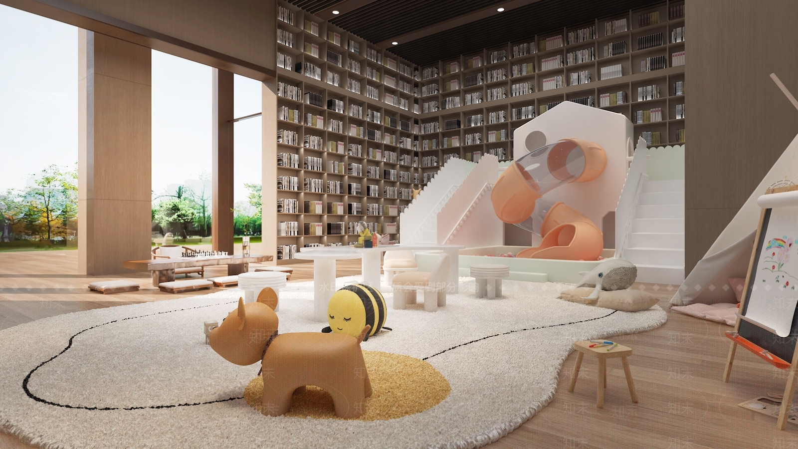 现代图书馆儿童区3D模型下载【ID:1136976885】