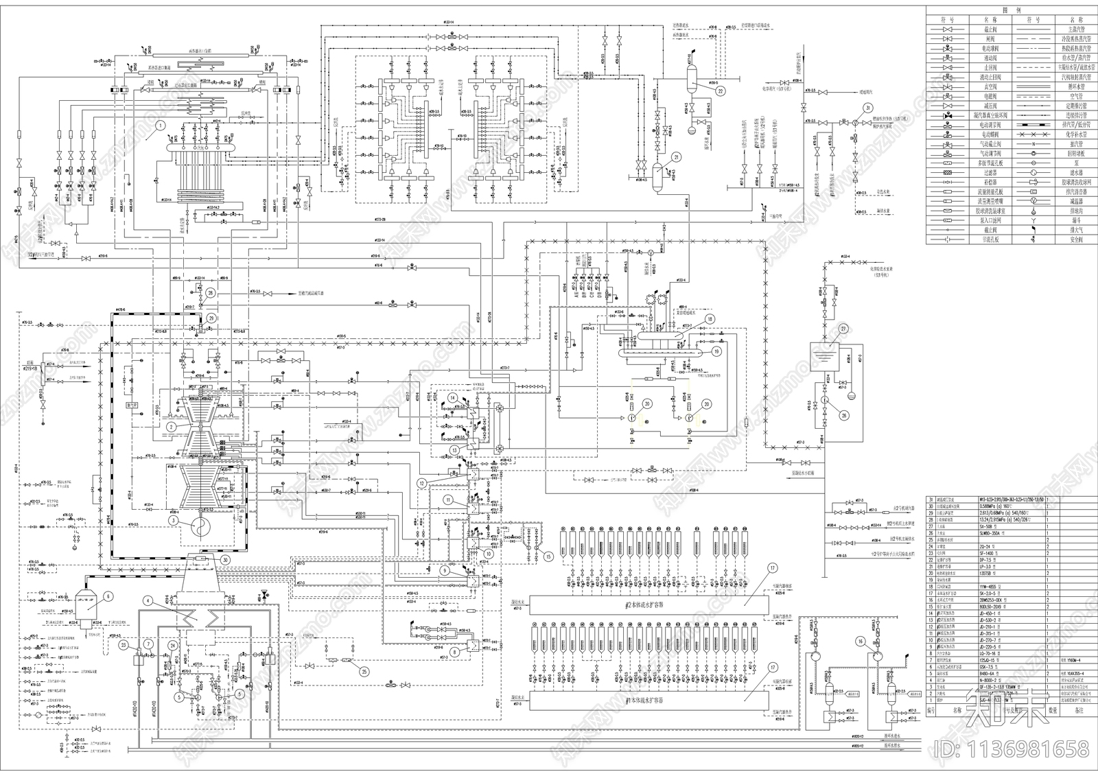 135MW机组热力系统图施工图下载【ID:1136981658】