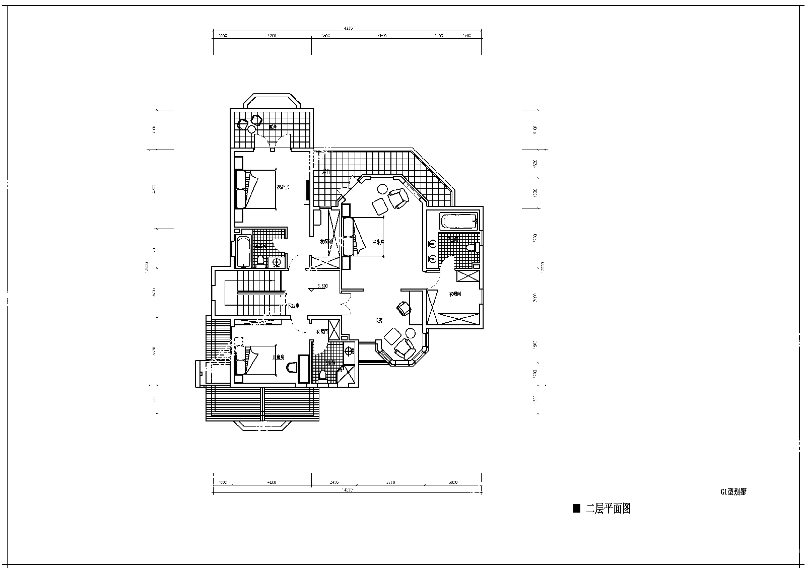 精致小型别墅建筑cad施工图下载【ID:1136984045】