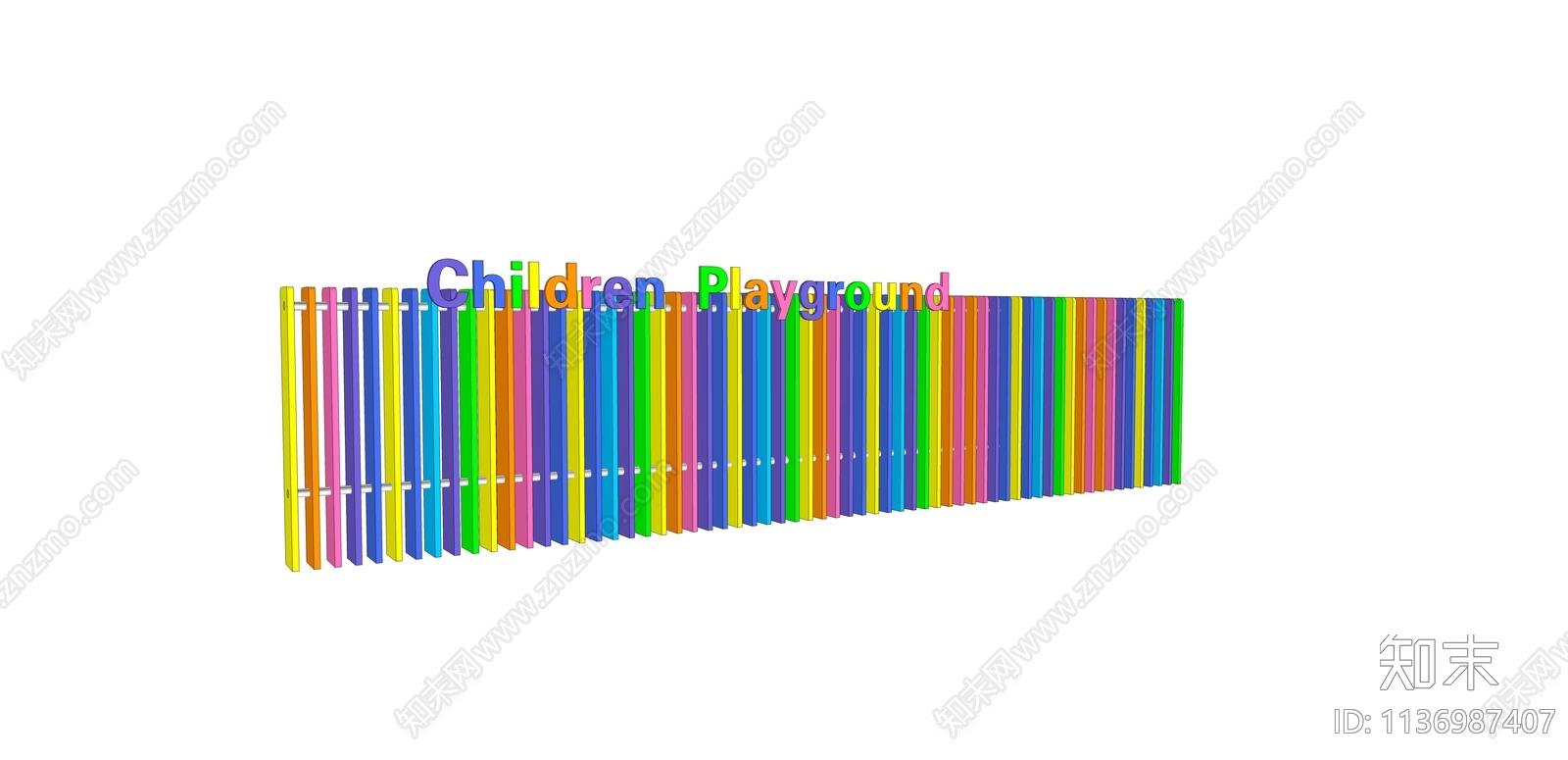 现代儿童乐园指示牌SU模型下载【ID:1136987407】