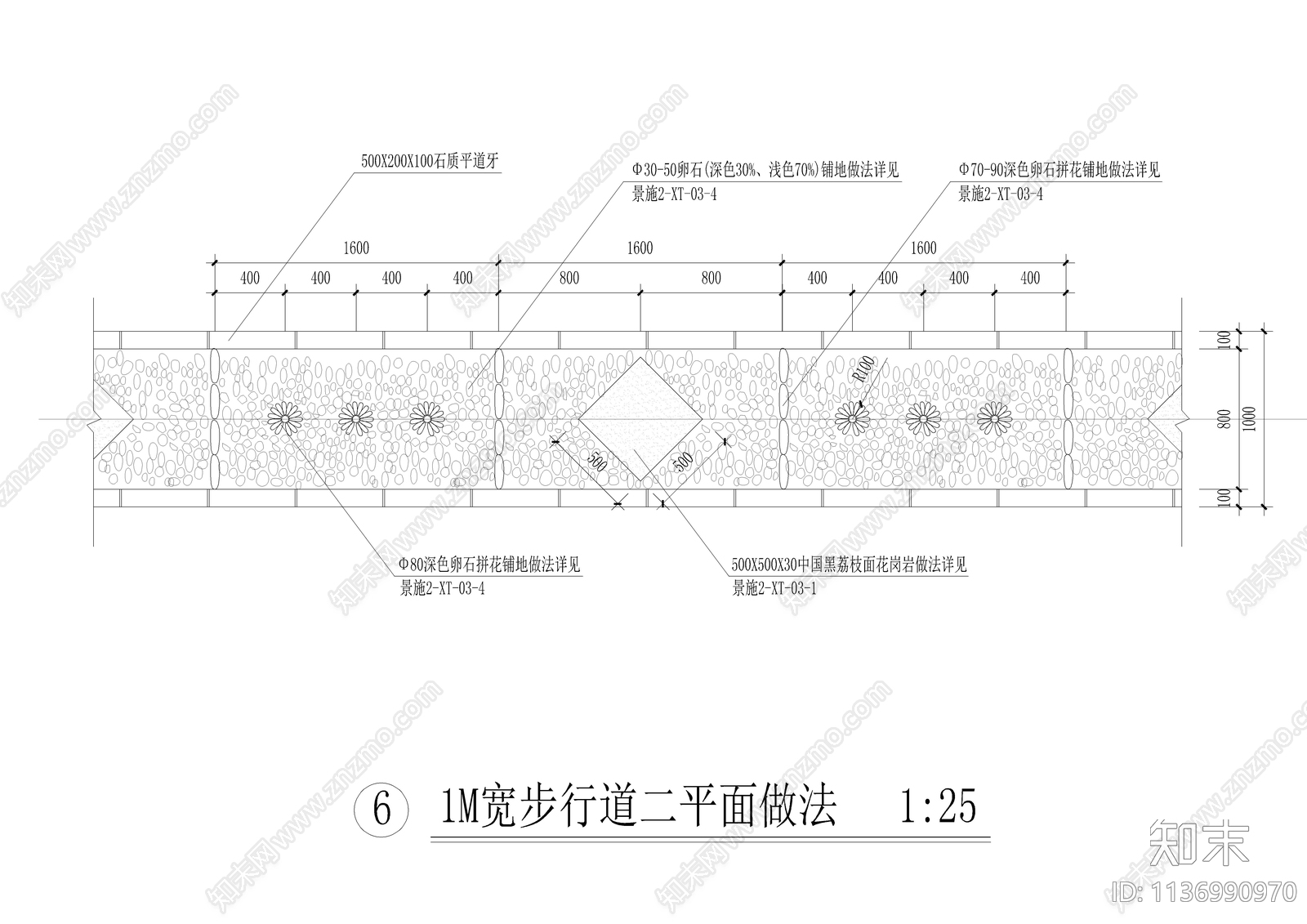 9款精品步道广场做法详图cad施工图下载【ID:1136990970】