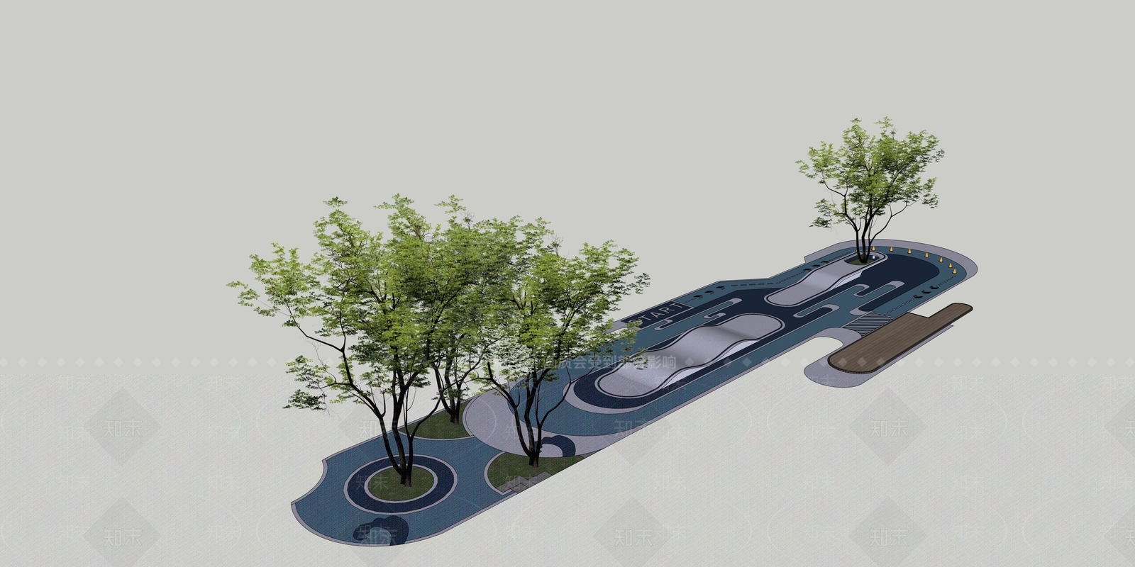 现代轮滑道路SU模型下载【ID:1136996827】