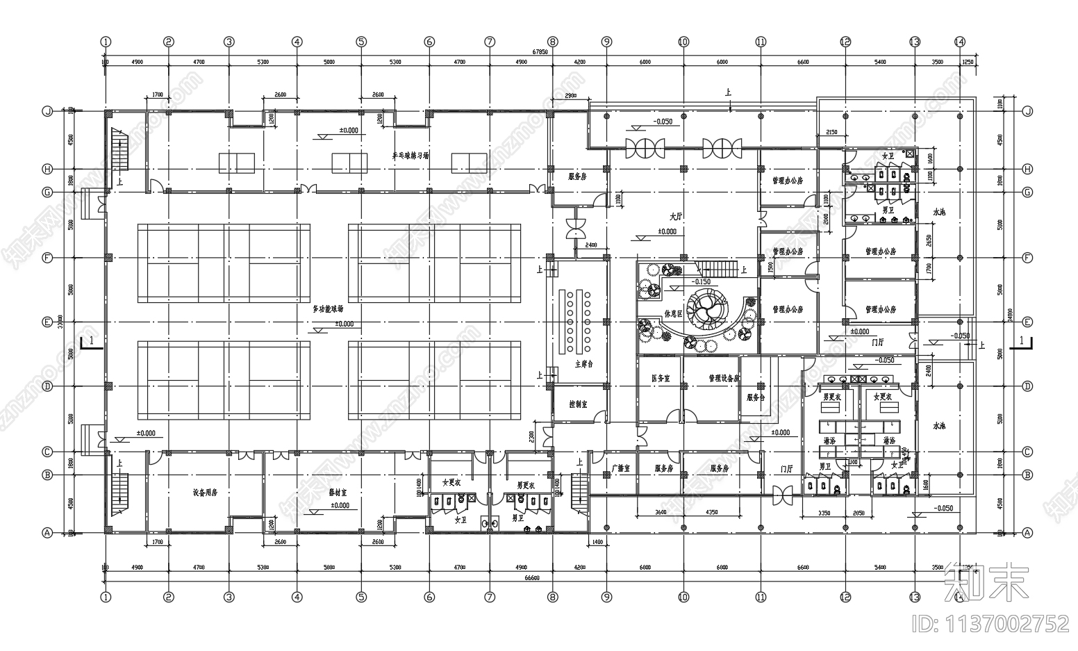 小型体育馆建筑施工图下载【ID:1137002752】