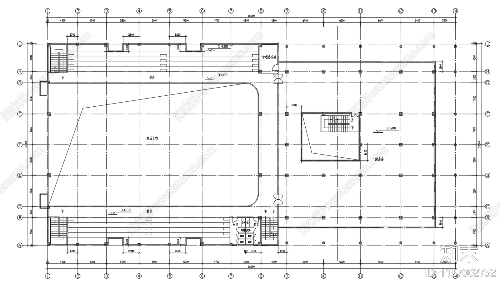 小型体育馆建筑施工图下载【ID:1137002752】