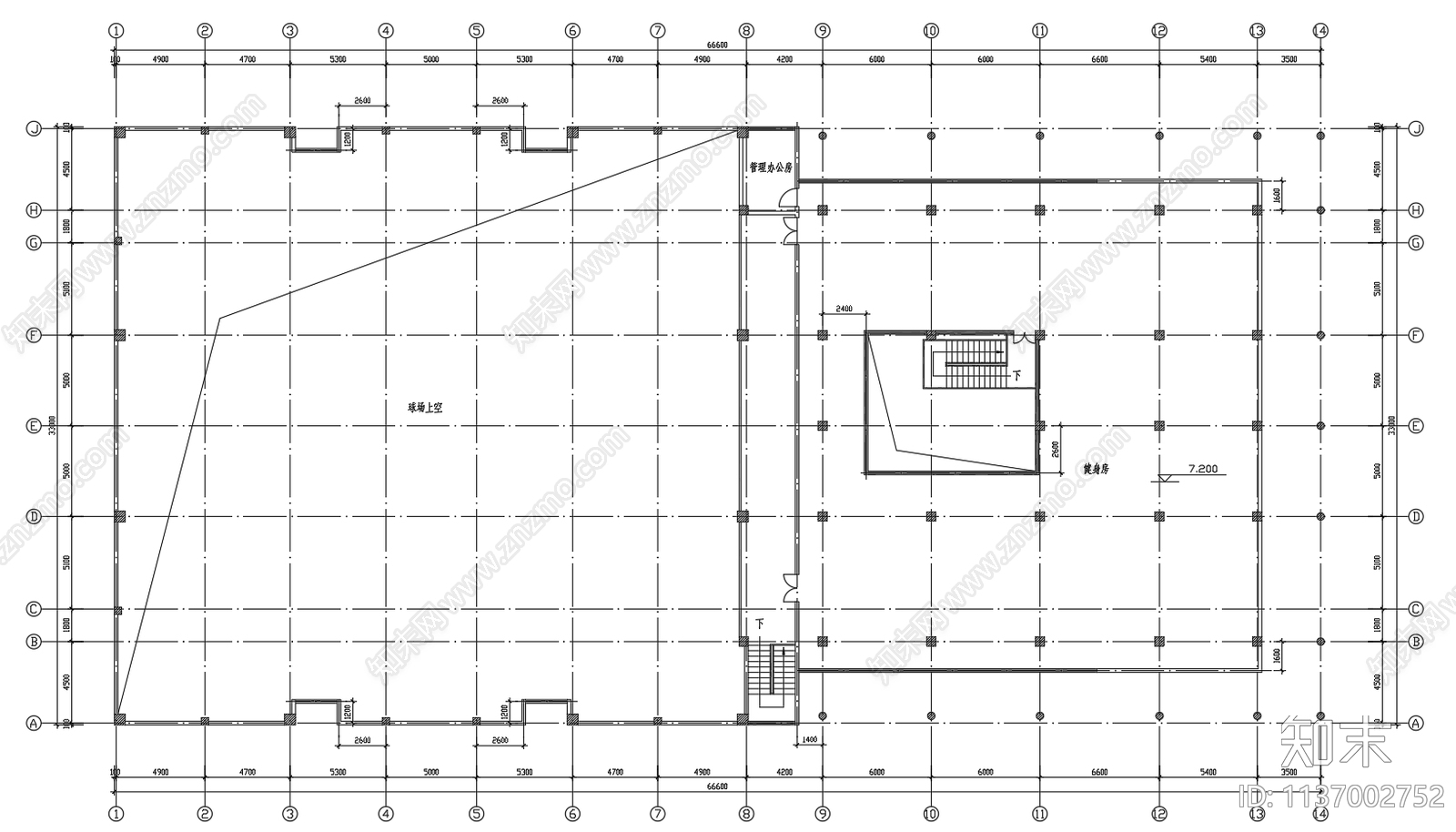 小型体育馆建筑施工图下载【ID:1137002752】