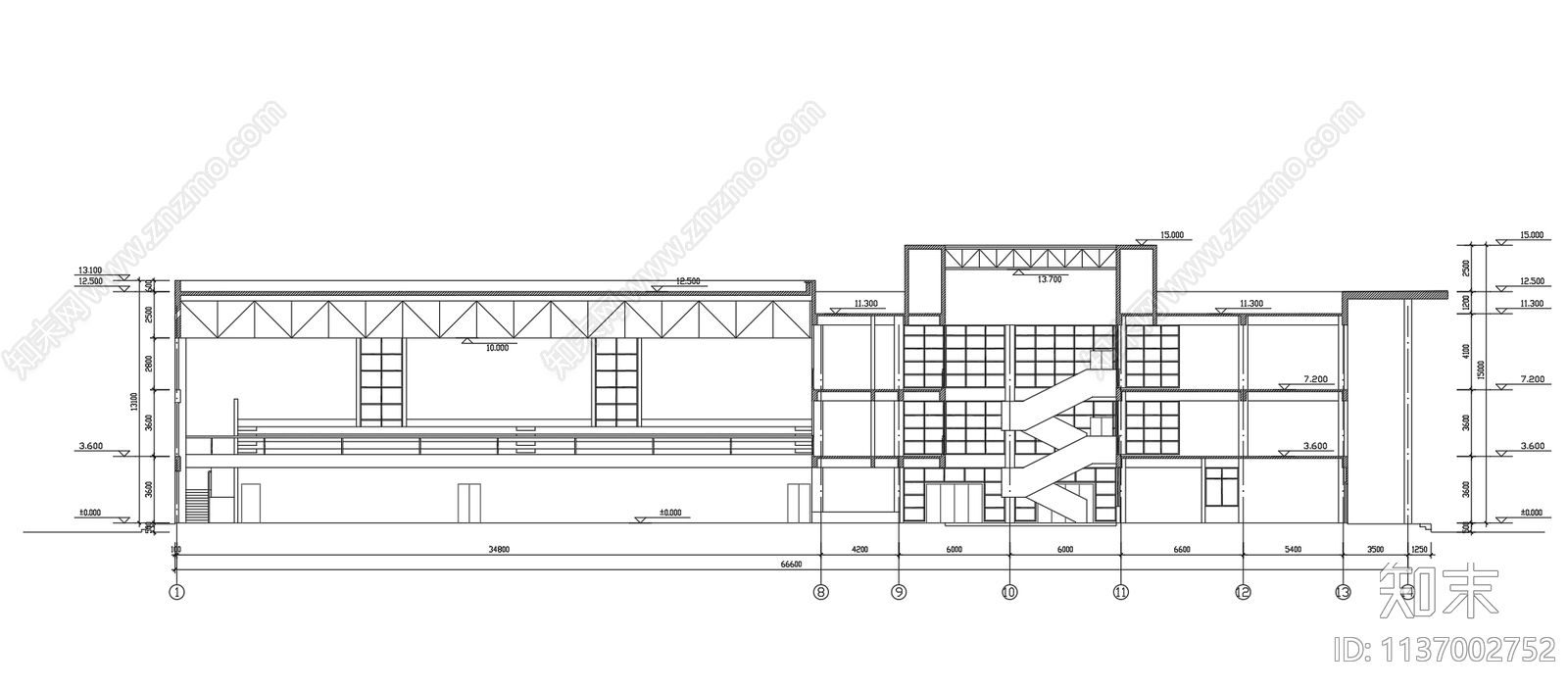 小型体育馆建筑施工图下载【ID:1137002752】